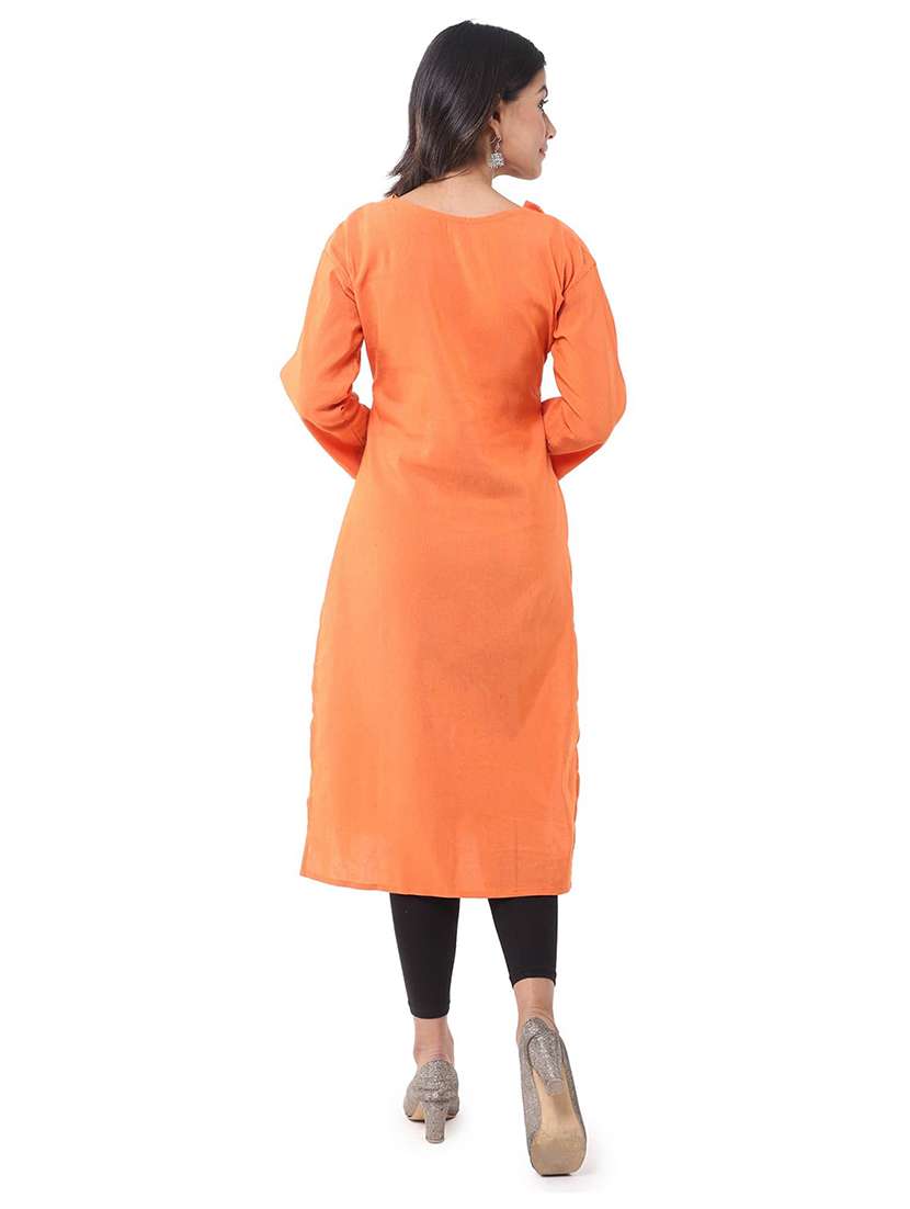 Women Pack Of 2 Solid Three Quarter Sleeves Straight Kurta - 22588621 -  Standard Image - 2