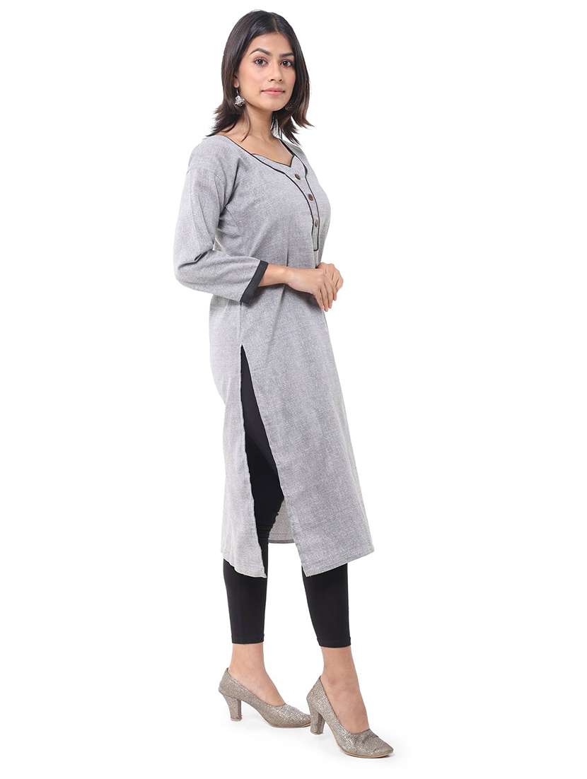 Women Pack Of 2 Three Quarter Sleeve Straight Kurta - 22588622 -  Standard Image - 2