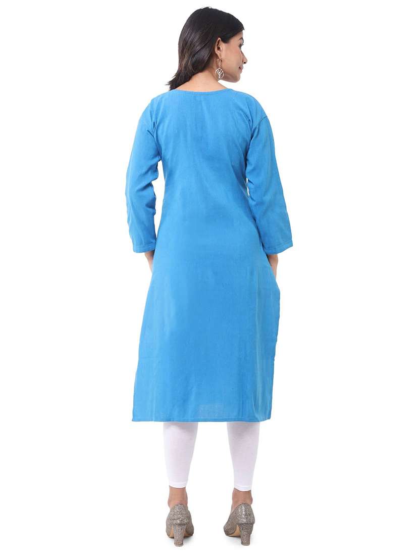 Women Pack Of 2 Three Quarter Sleeve Straight Kurta - 22588644 -  Standard Image - 2