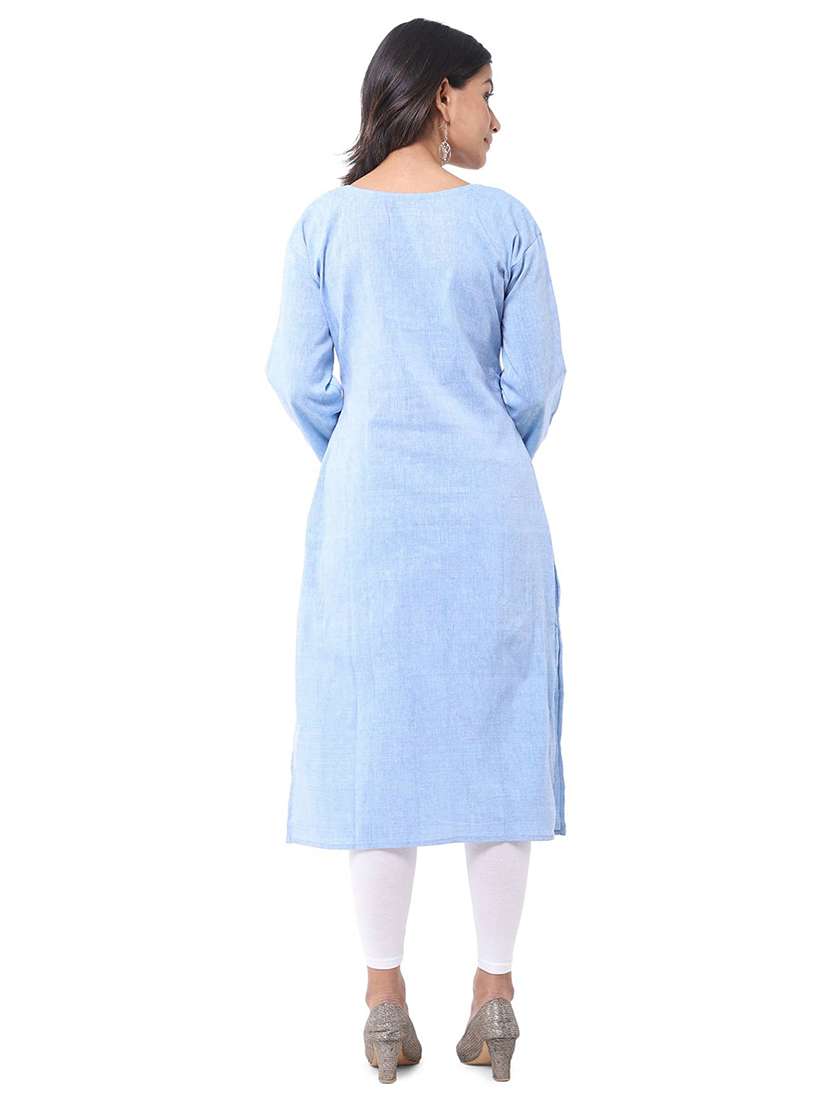 Women Pack Of 2 Self Design Three Quarter Sleeves Straight Kurta - 22588663 -  Standard Image - 2