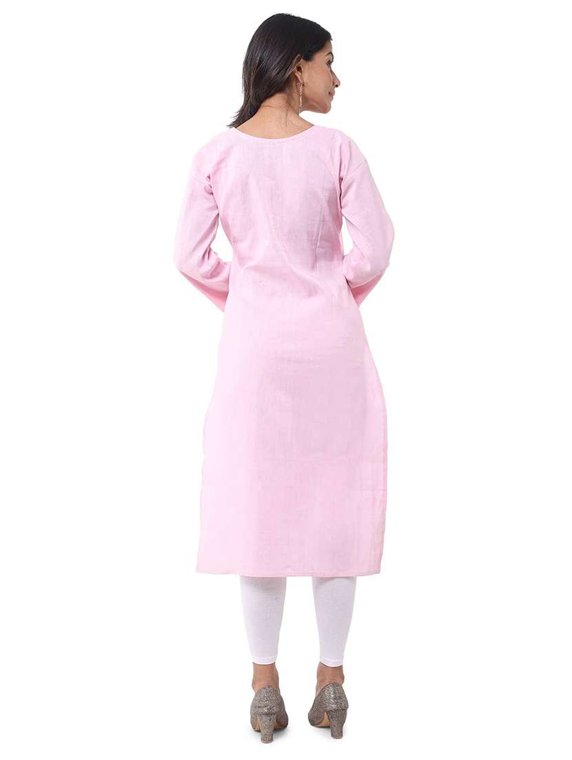 Women Pack Of 2 Solid Three Quarter Sleeves Straight Kurta - 22588677 -  Standard Image - 2