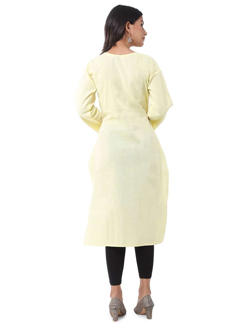 Women Pack Of 2 Solid Three Quarter Sleeves Straight Kurta - 22588684 -  Standard Image - 2