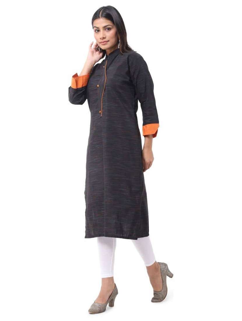 women pack of 2 three quarter sleeve straight kurta - 22588696 -  Standard Image - 2