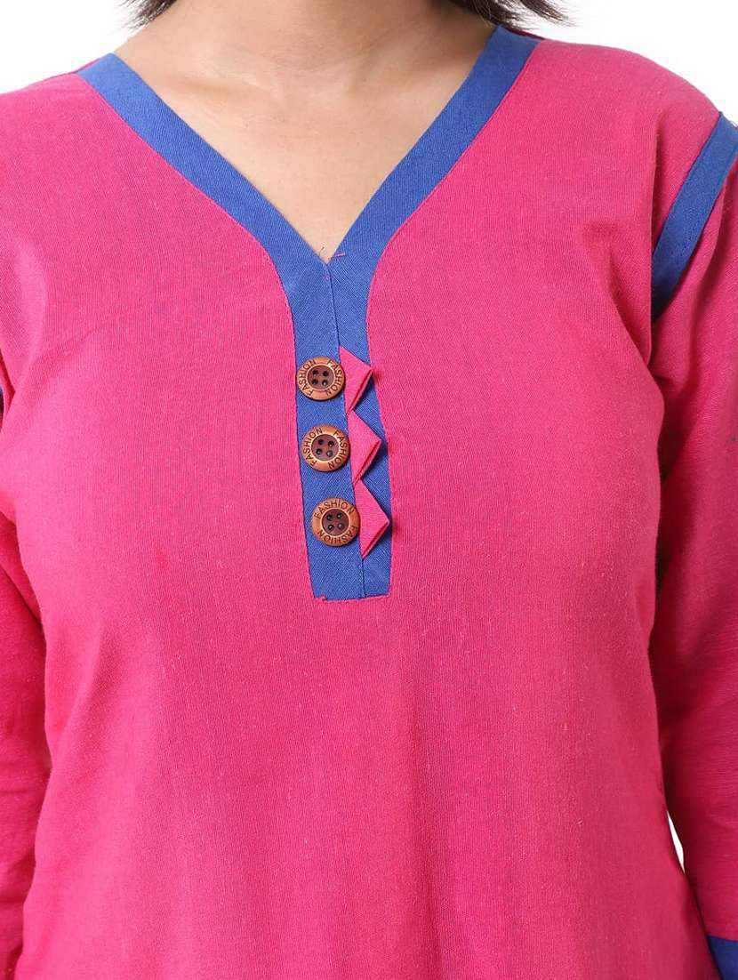 women pack of 2 three quarter sleeve straight kurta - 22588698 -  Standard Image - 7