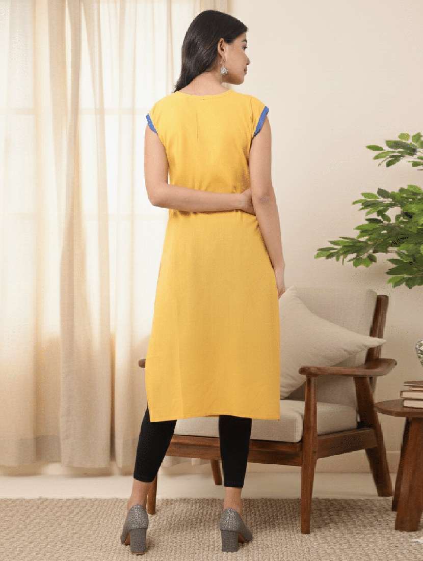 women solid v neck straight kurta - 22588705 -  Standard Image - 2