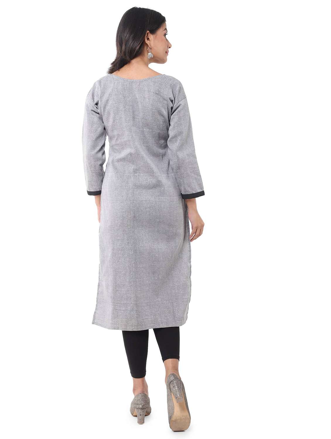 Women Pack Of 2 Solid Three Quarter Sleeves Straight Kurta - 22588710 -  Standard Image - 2