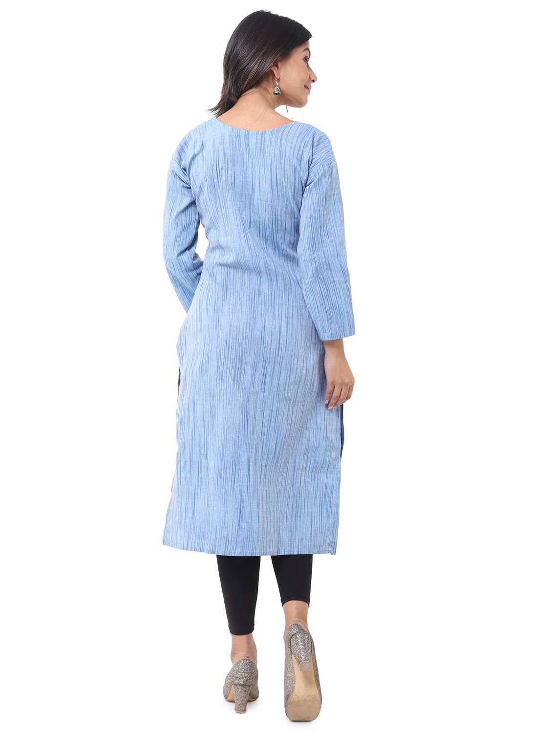 Women Pack Of 2 Solid Three Quarter Sleeves Straight Kurta - 22588711 -  Standard Image - 2