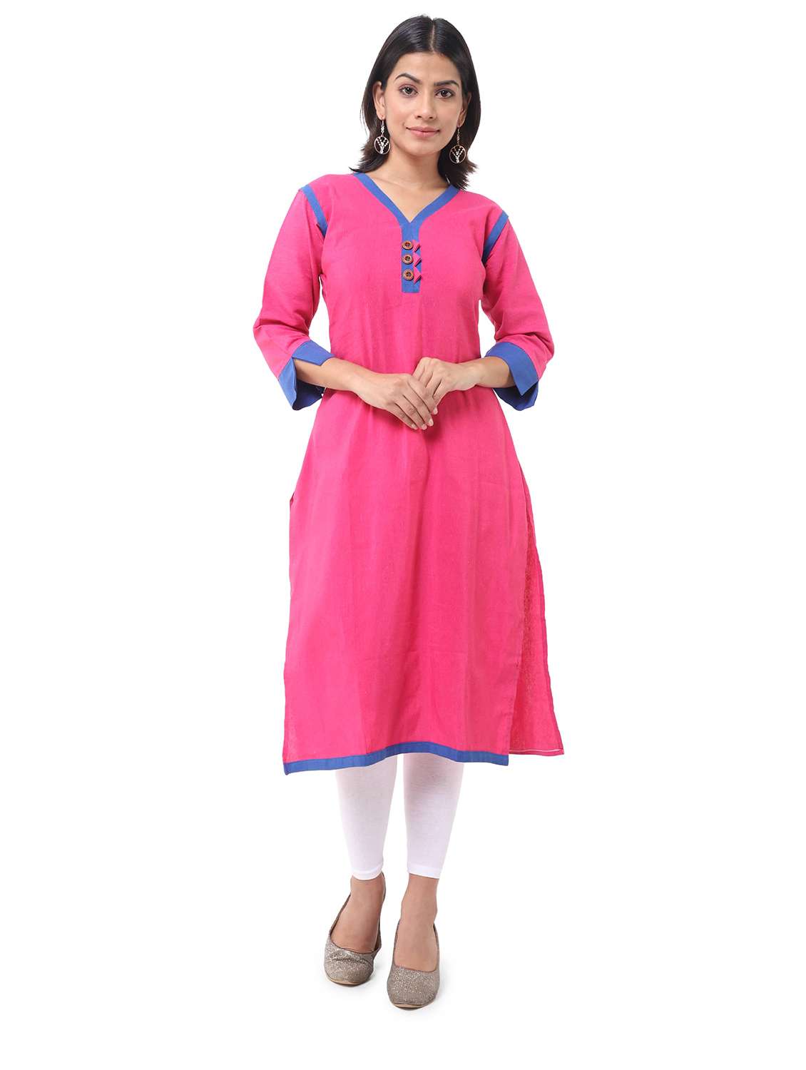 Women Pack Of 2 Three Quarter Sleeve Straight Kurta - 22588744 -  Standard Image - 2