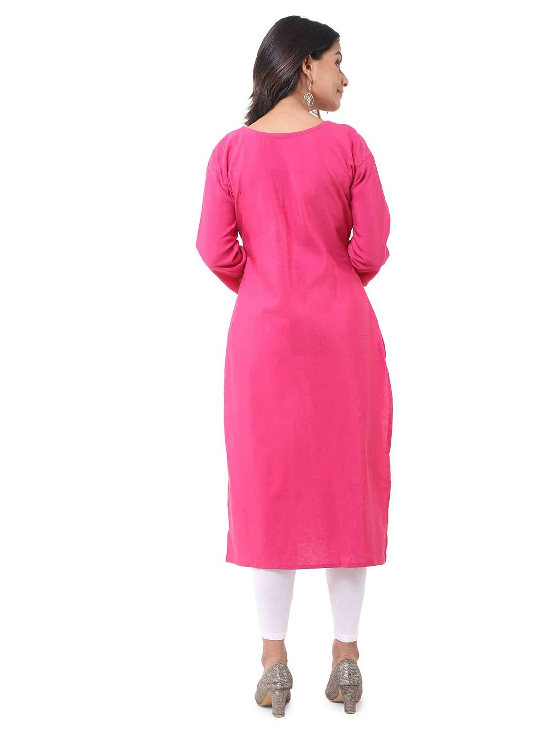 women pack of 2 solid three quarter sleeves straight kurta - 22588754 -  Standard Image - 2