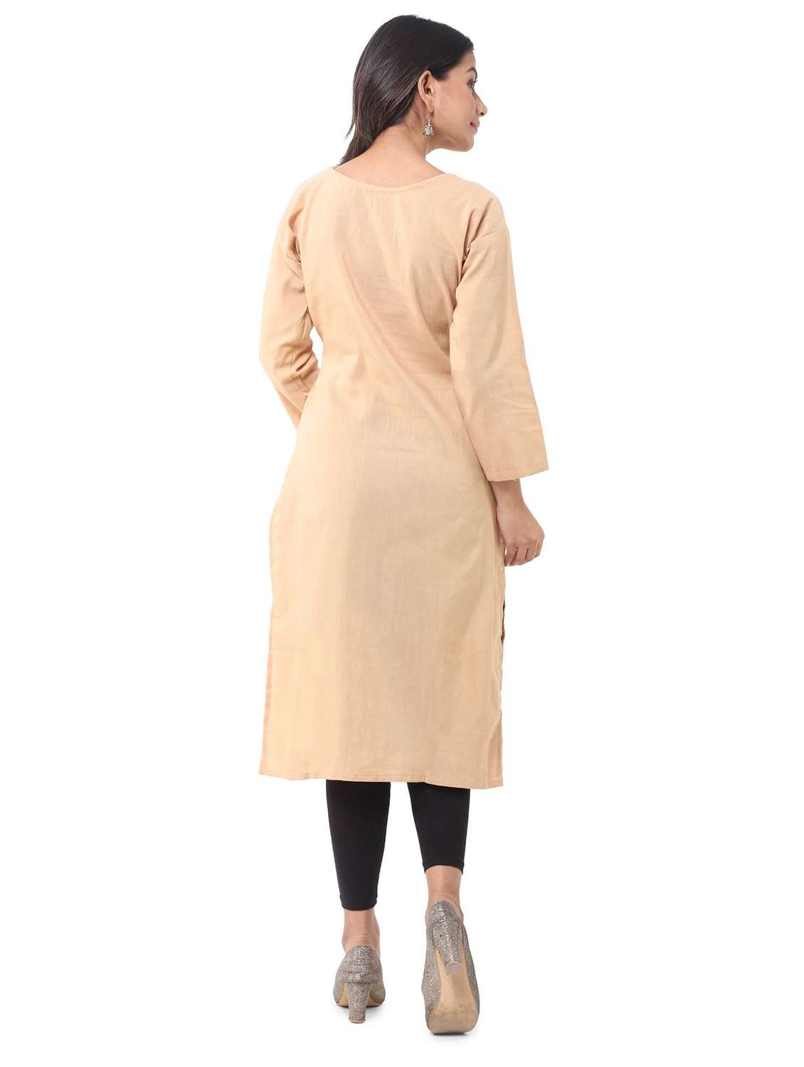 women pack of 2 solid three quarter sleeves straight kurta - 22588757 -  Standard Image - 2