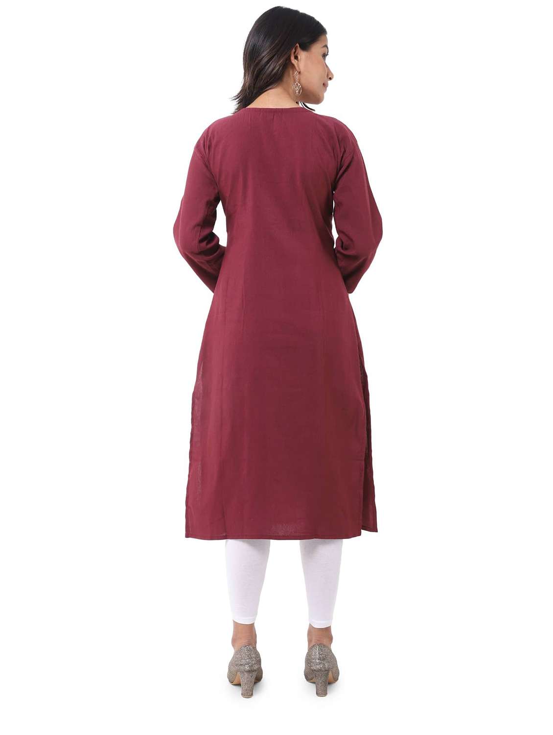 women pack of 2 solid three quarter sleeves straight kurta - 22588785 -  Standard Image - 2