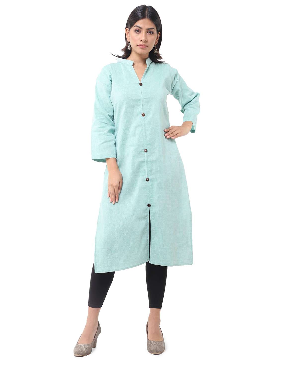 Women Pack Of 2 Three Quarter Sleeve Straight Kurta - 22588800 -  Standard Image - 2