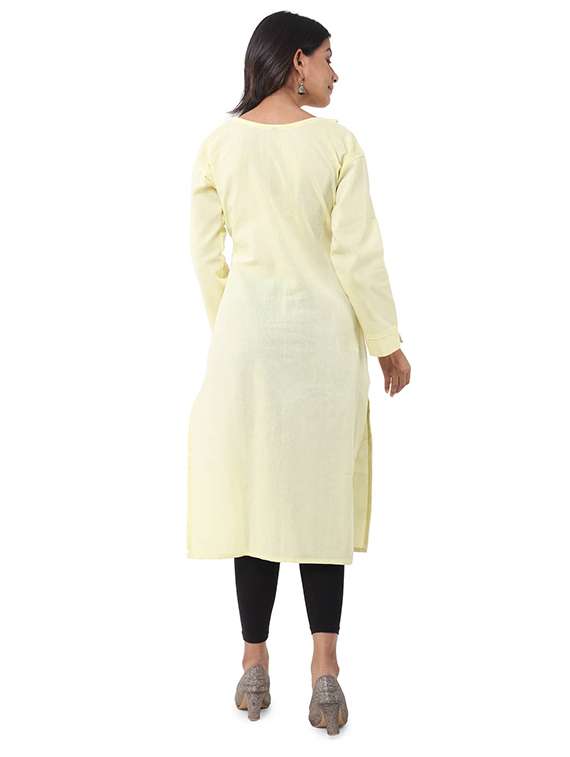 women pack of 2 solid three quarter sleeves straight kurta - 22588821 -  Standard Image - 2