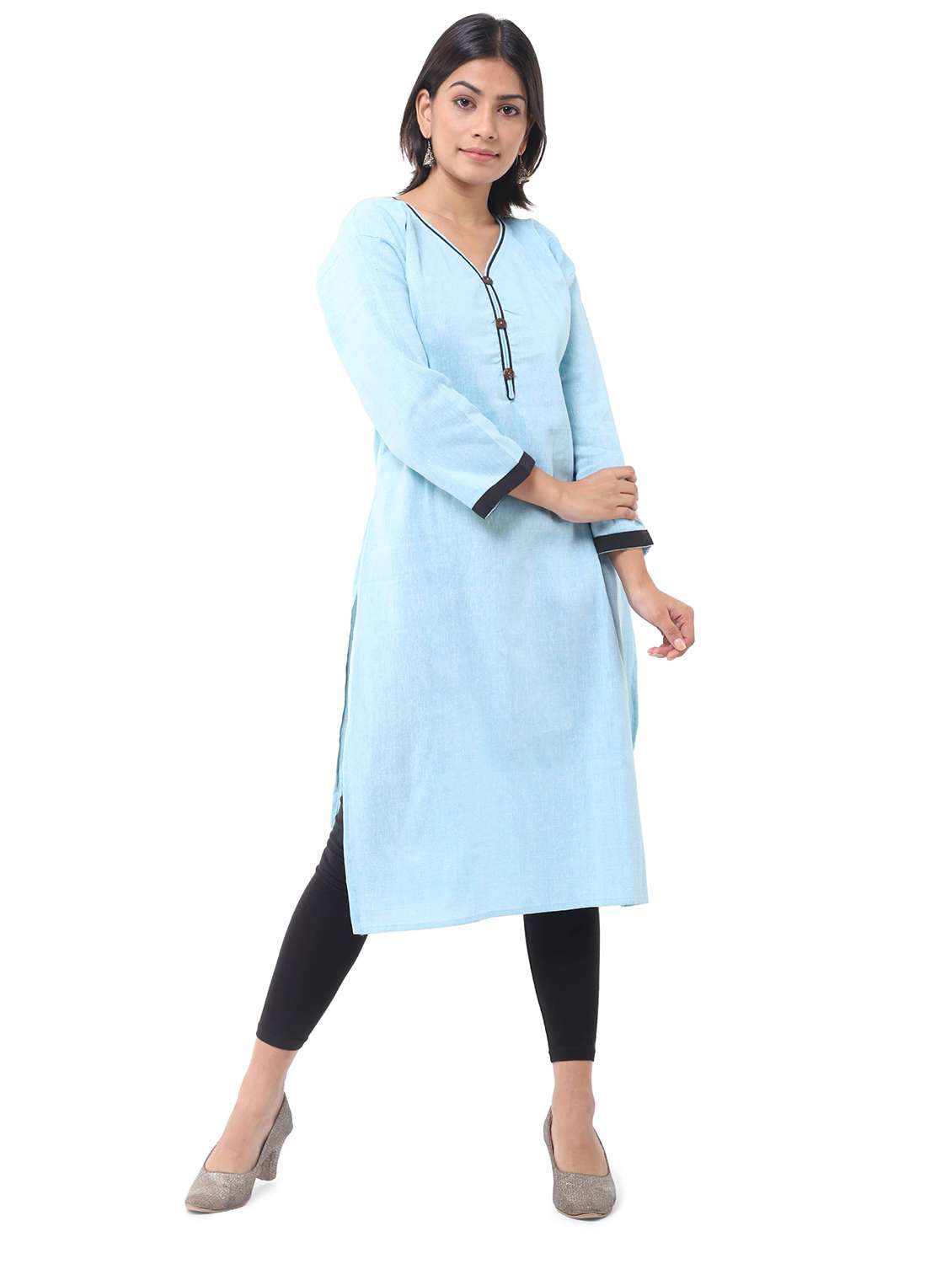 Women Pack Of 2 Three Quarter Sleeve Straight Kurta - 22588833 -  Standard Image - 2