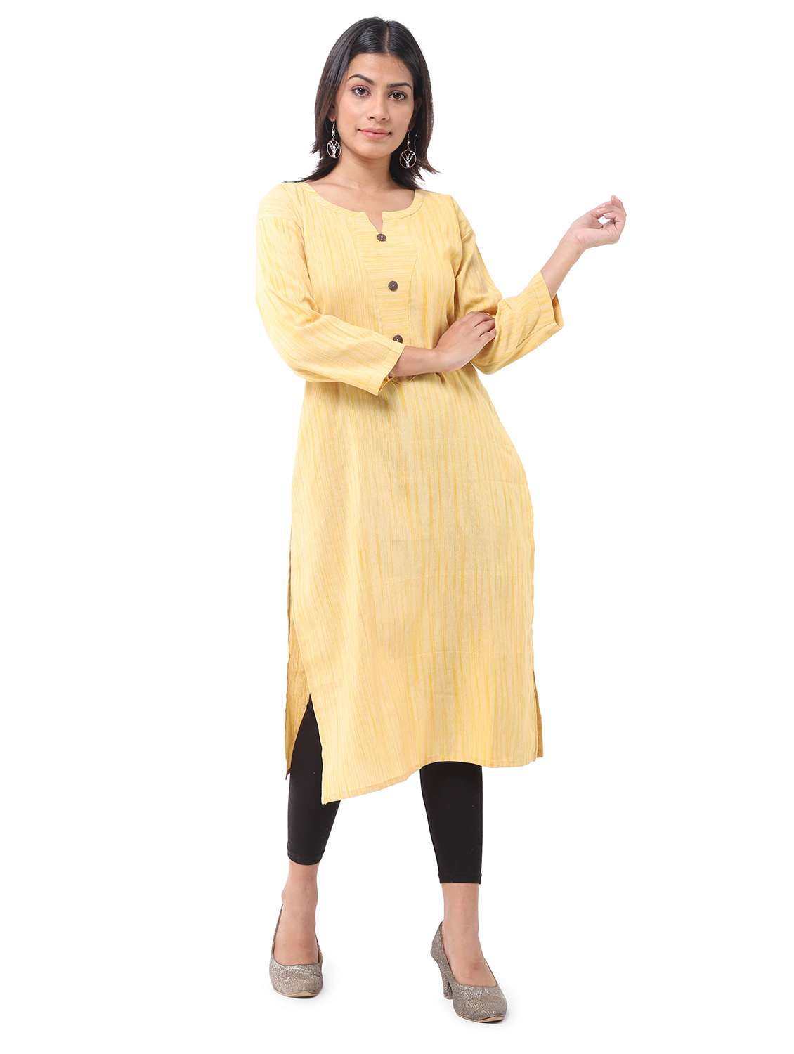 Women Pack Of 2 Three Quarter Sleeve Straight Kurta - 22588837 -  Standard Image - 2