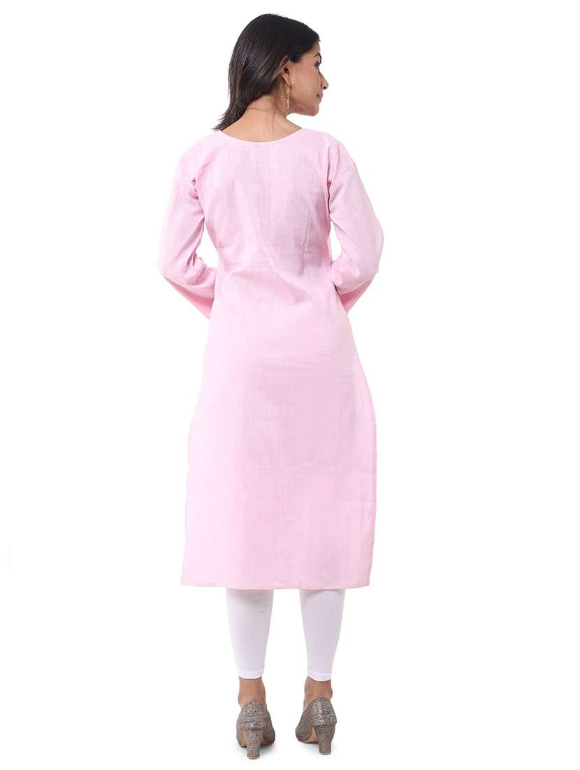 Women Pack Of 2 Solid Three Quarter Sleeves Straight Kurta - 22588881 -  Standard Image - 2