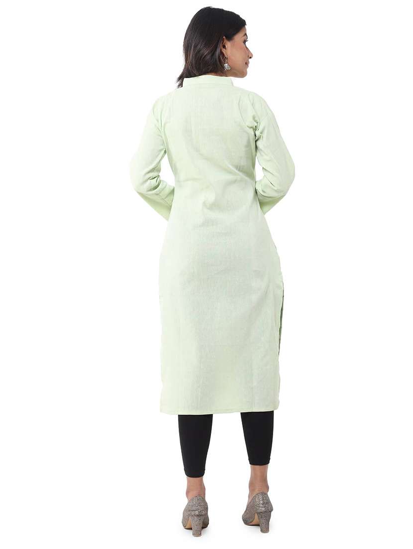Women Pack Of 2 Solid Three Quarter Sleeves Straight Kurta - 22588888 -  Standard Image - 2