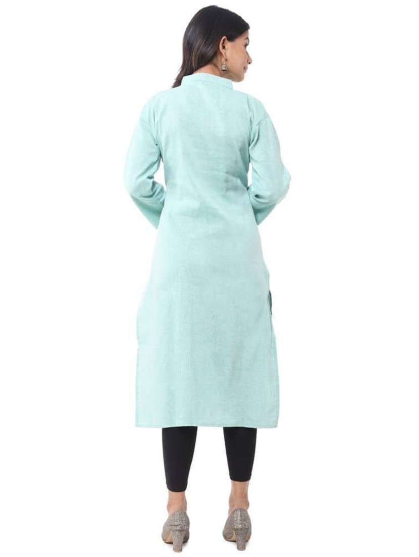 women pack of 2 solid three quarter sleeves straight kurta - 22588896 -  Standard Image - 2