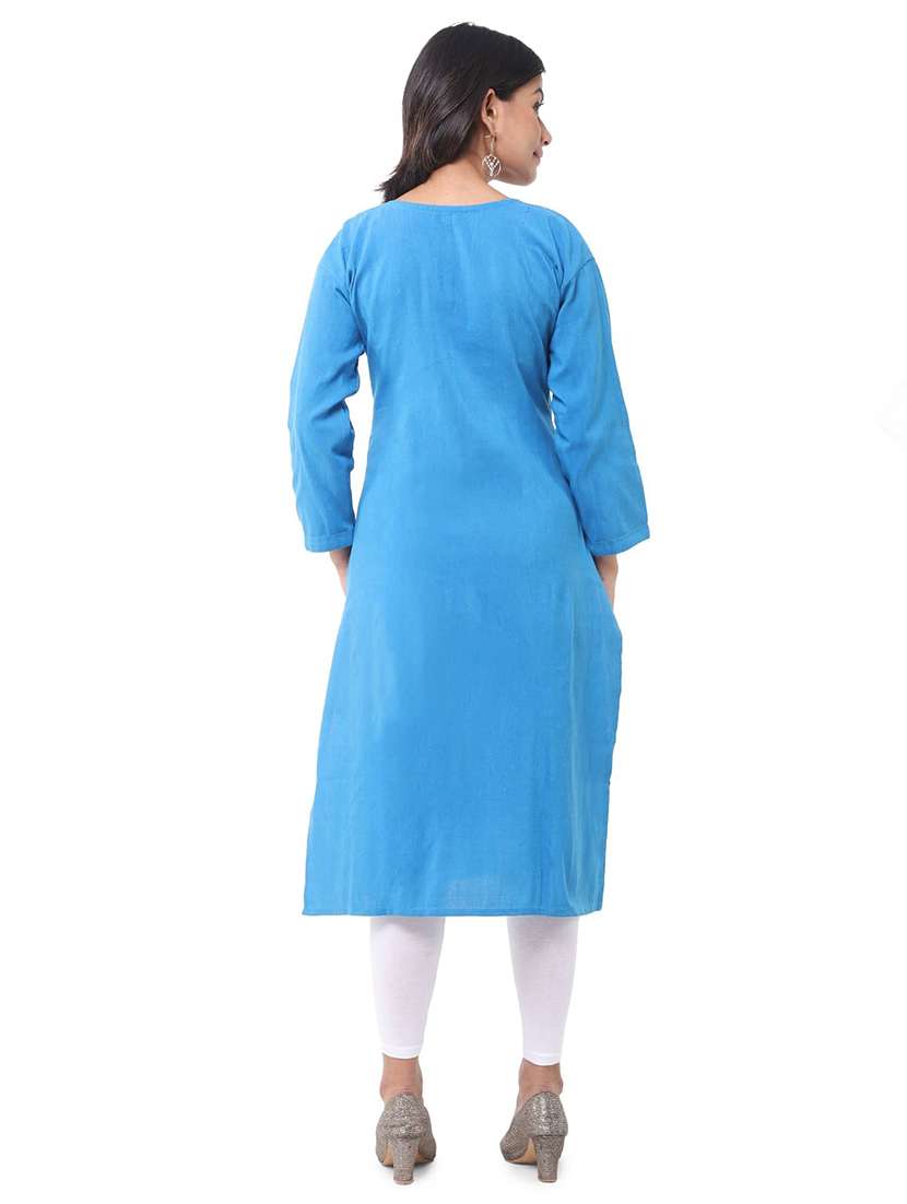 Women Pack Of 2 Three Quarter Sleeve Straight Kurta - 22588913 -  Standard Image - 2