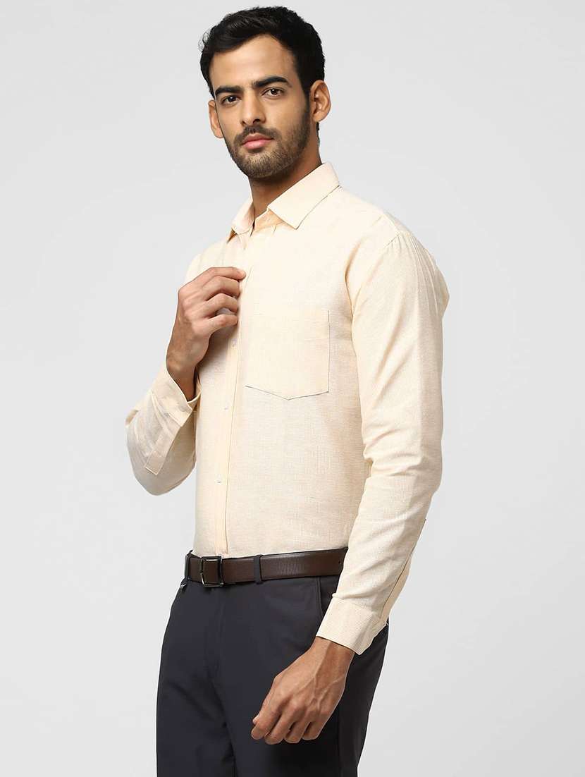 men striped long sleeves regular fit shirt