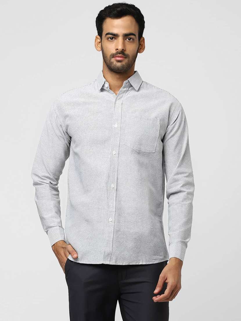 men self design long sleeves regular fit shirt