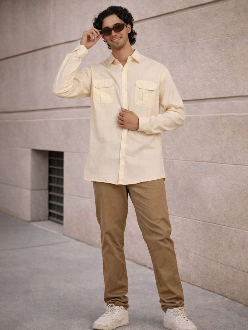 Men Solid Long Sleeves Regular Fit Shirt - 22589265 -  Standard Image - 2