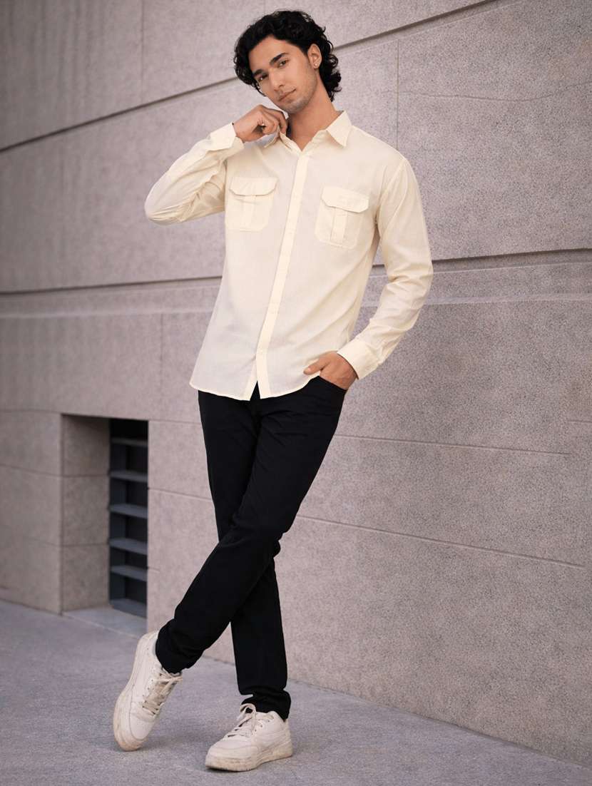 Men Solid Long Sleeves Regular Fit Shirt - 22589274 -  Standard Image - 2