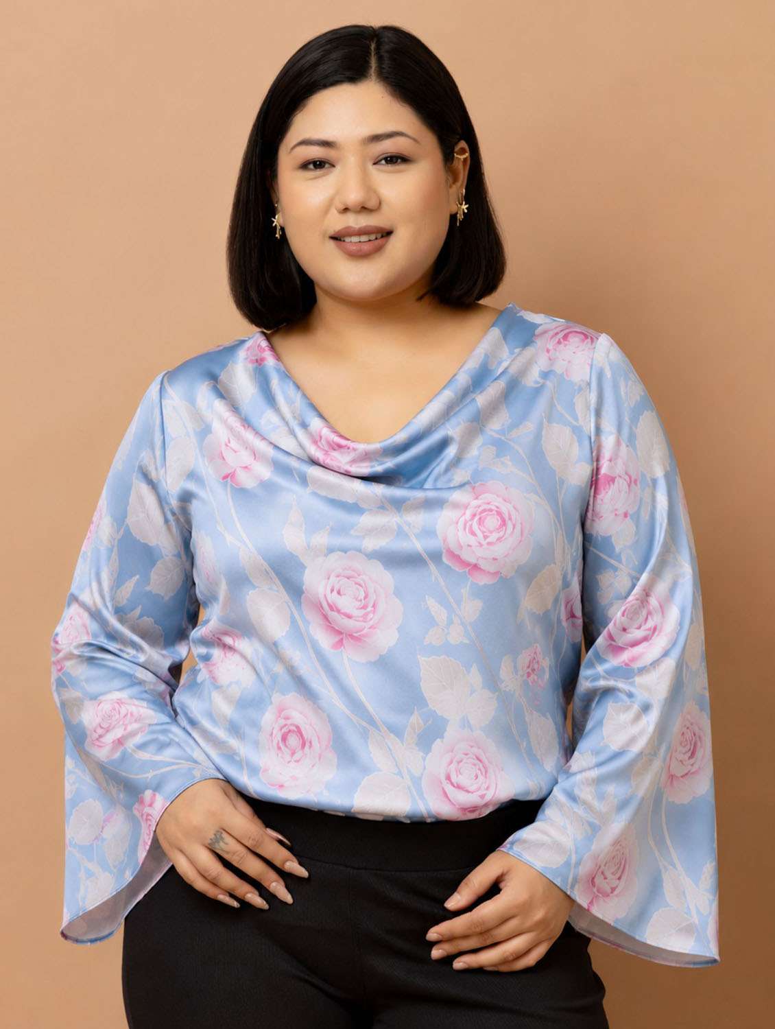 Women Printed Bell Sleeves Regular Top - 22589315 -  Standard Image - 2