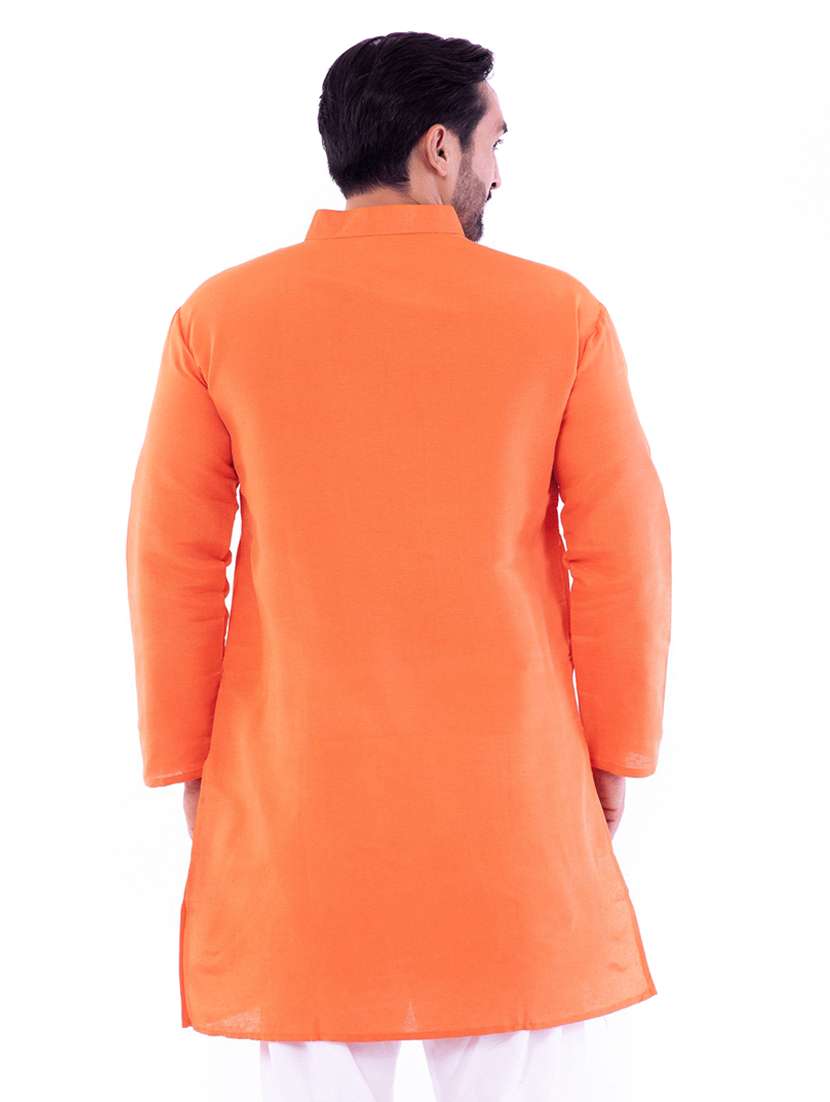 Men Pack Of 2 Solid Mandarin Neck Kurtav - 22589420 -  Standard Image - 2