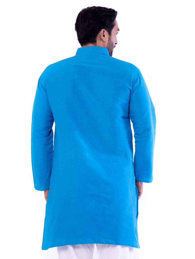 Men Pack Of 2 Solid Mandarin Neck Kurta - 22589422 -  Standard Image - 2