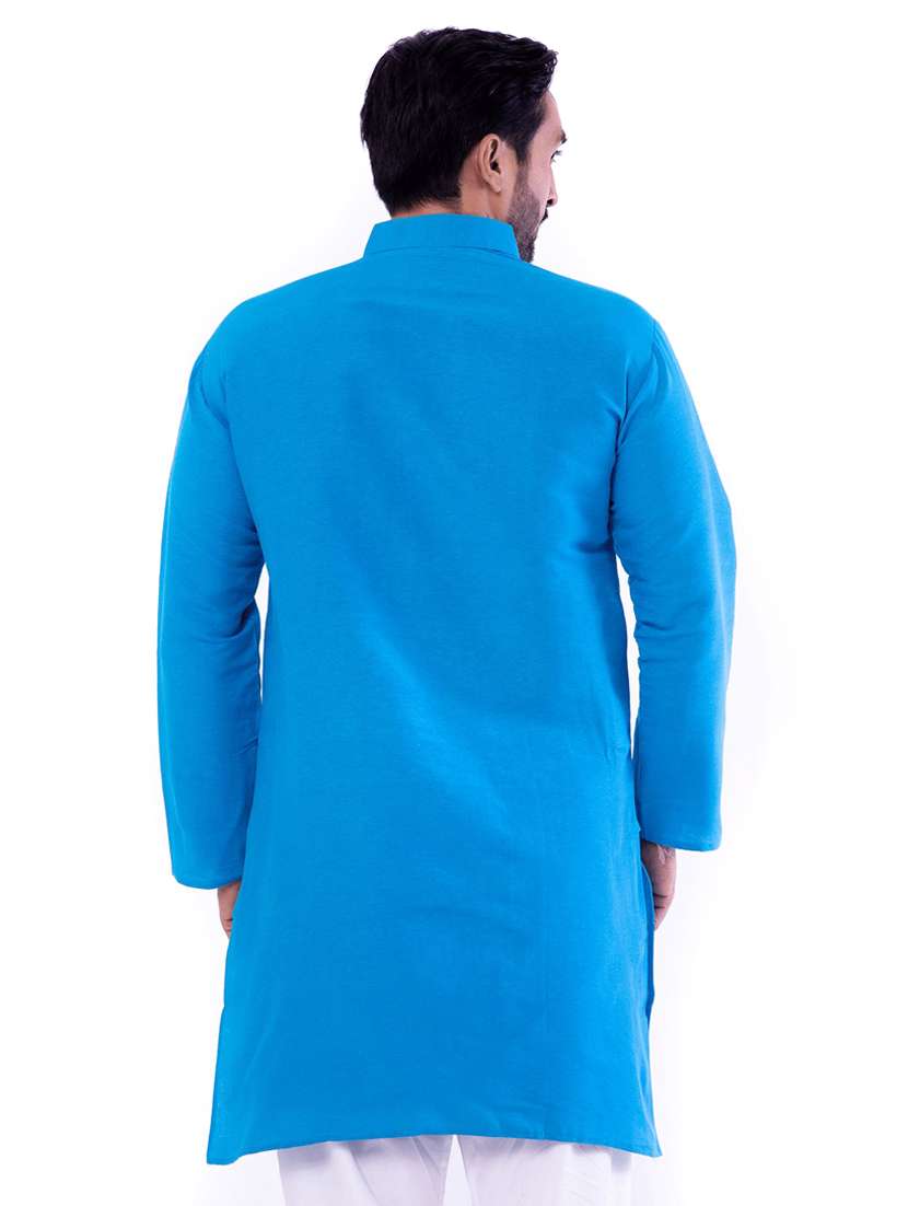 Men Pack Of 2 Solid Mandarin Neck Kurta - 22589428 -  Standard Image - 2