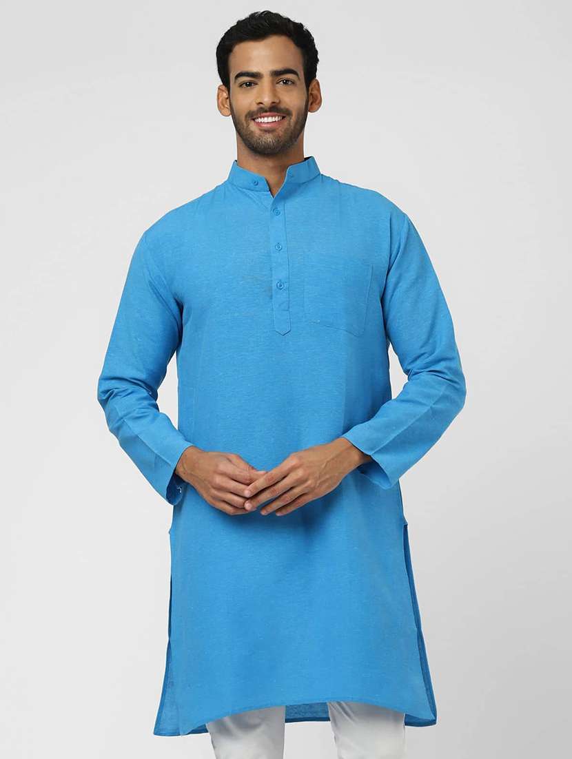 men solid mandarin neck kurta