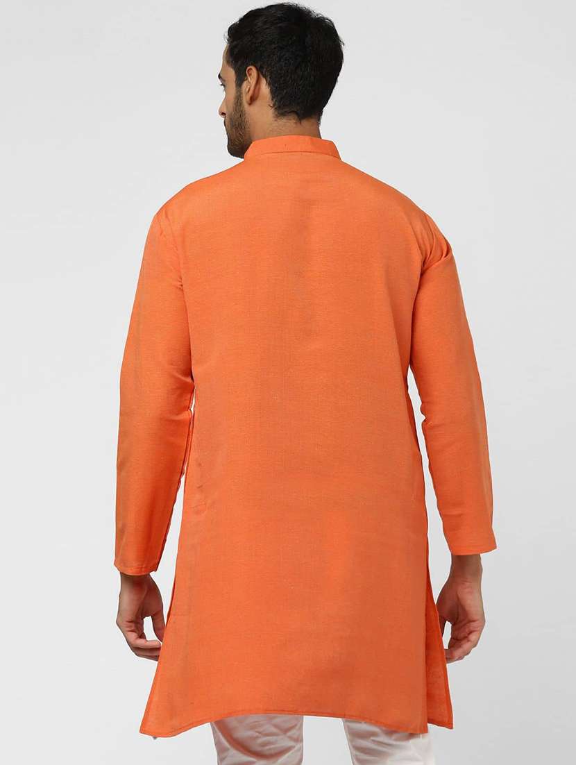 men solid mandarin neck long kurta - 22589530 -  Standard Image - 2