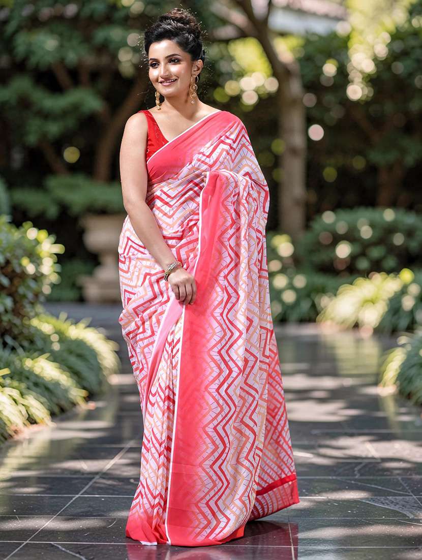 women printed casual wear saree
