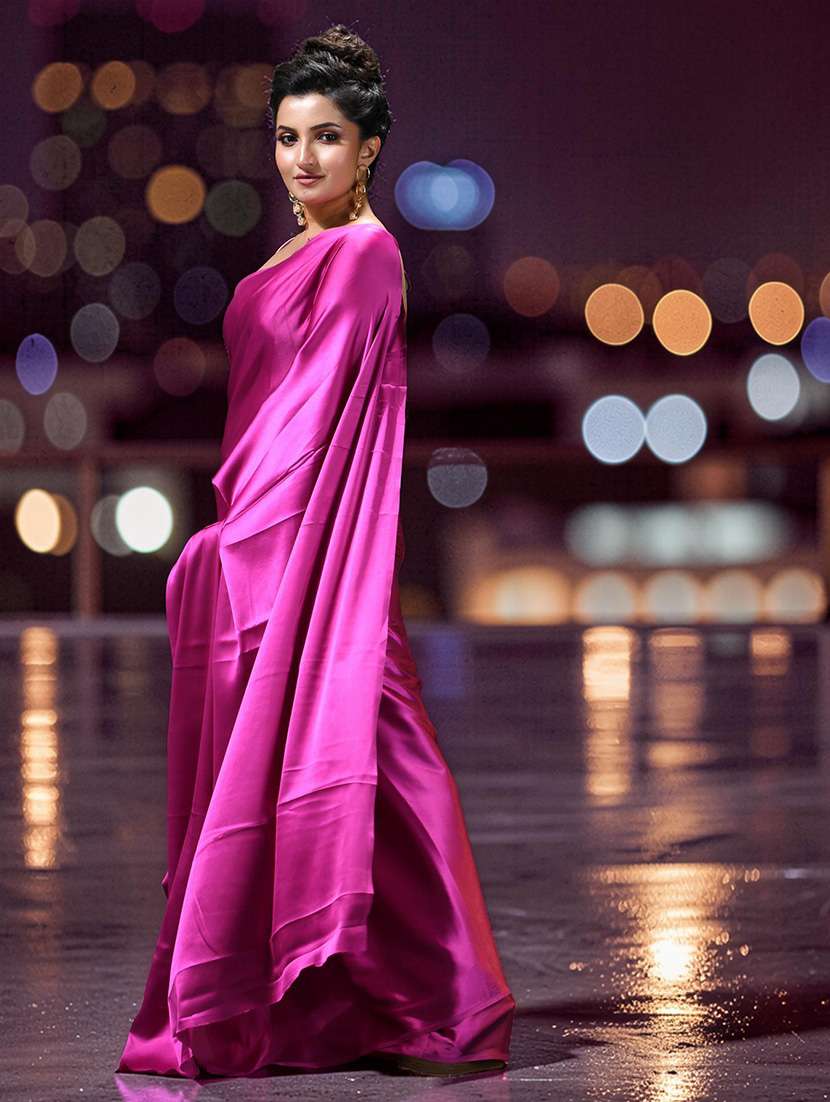 women solid plain saree - 22589667 -  Standard Image - 2