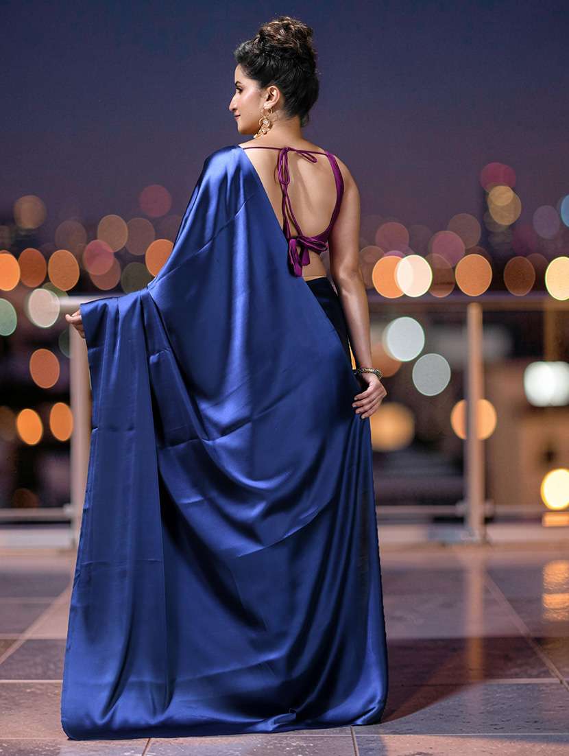 women solid plain saree - 22589670 -  Standard Image - 2