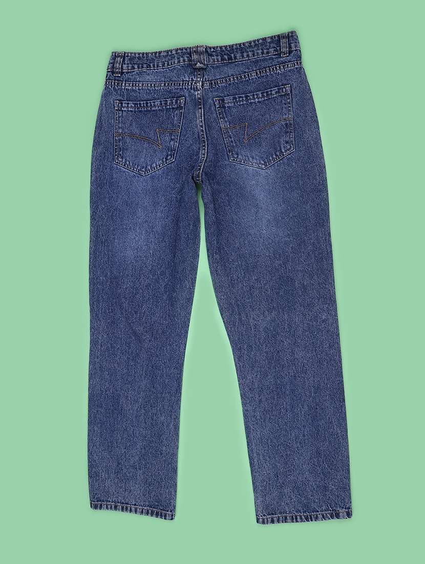 Boys Washed Mid Rise Straight Jeans - 22589873 -  Standard Image - 2