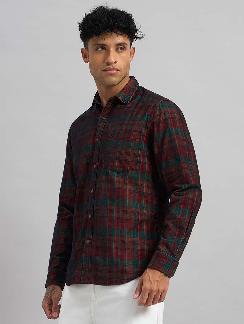 men checkered long sleeve regular fit casual shirt - 22589892 -  Standard Image - 2