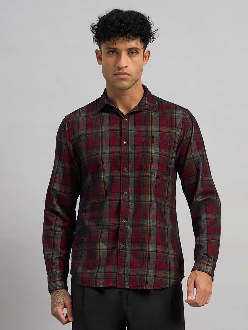 men checkered long sleeve regular fit casual shirt - 22589893 -  Standard Image - 2