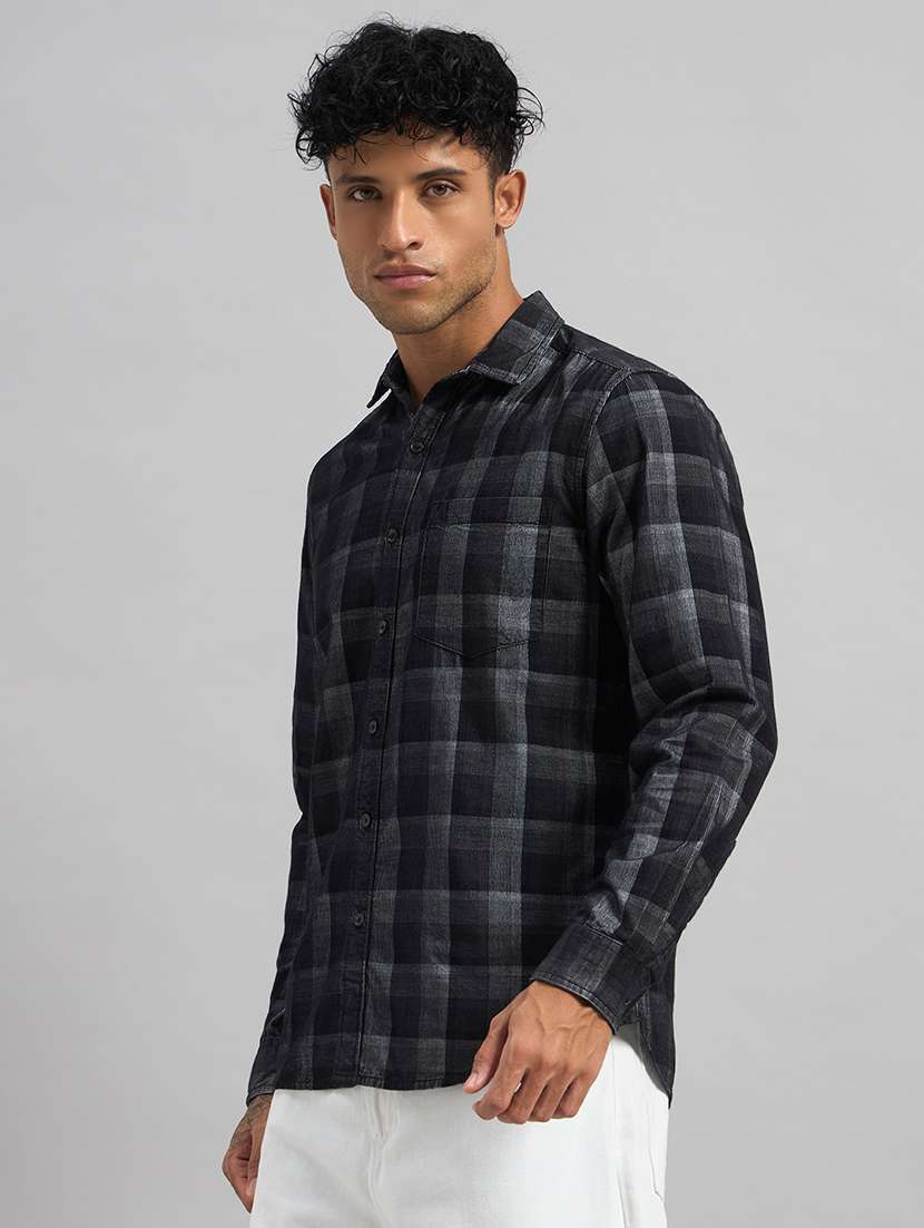 men checkered long sleeve regular fit casual shirt - 22589894 -  Standard Image - 2