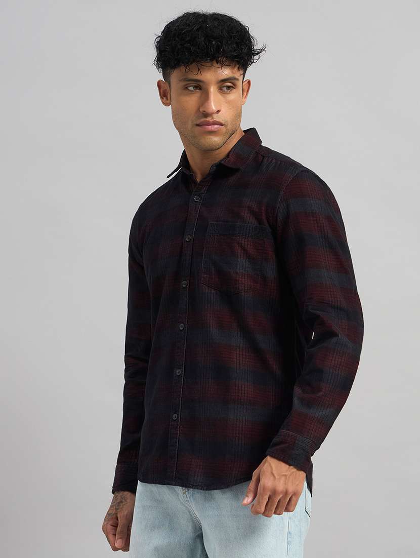 men checkered long sleeve regular fit casual shirt - 22589897 -  Standard Image - 2