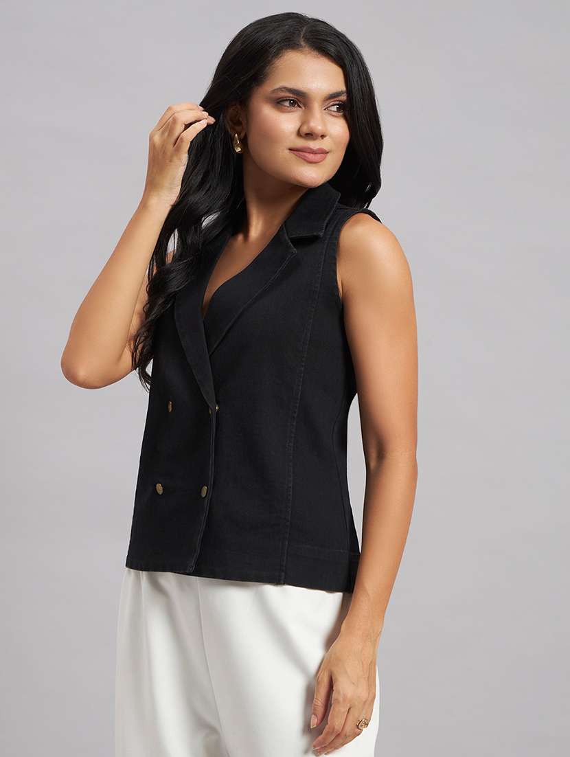 women solid sleeveless vest top - 22589946 -  Standard Image - 2