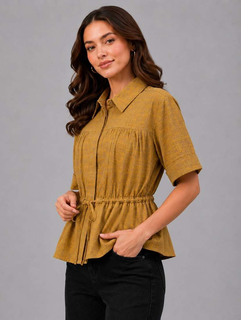 women solid short sleeves regular top - 22589965 -  Standard Image - 2