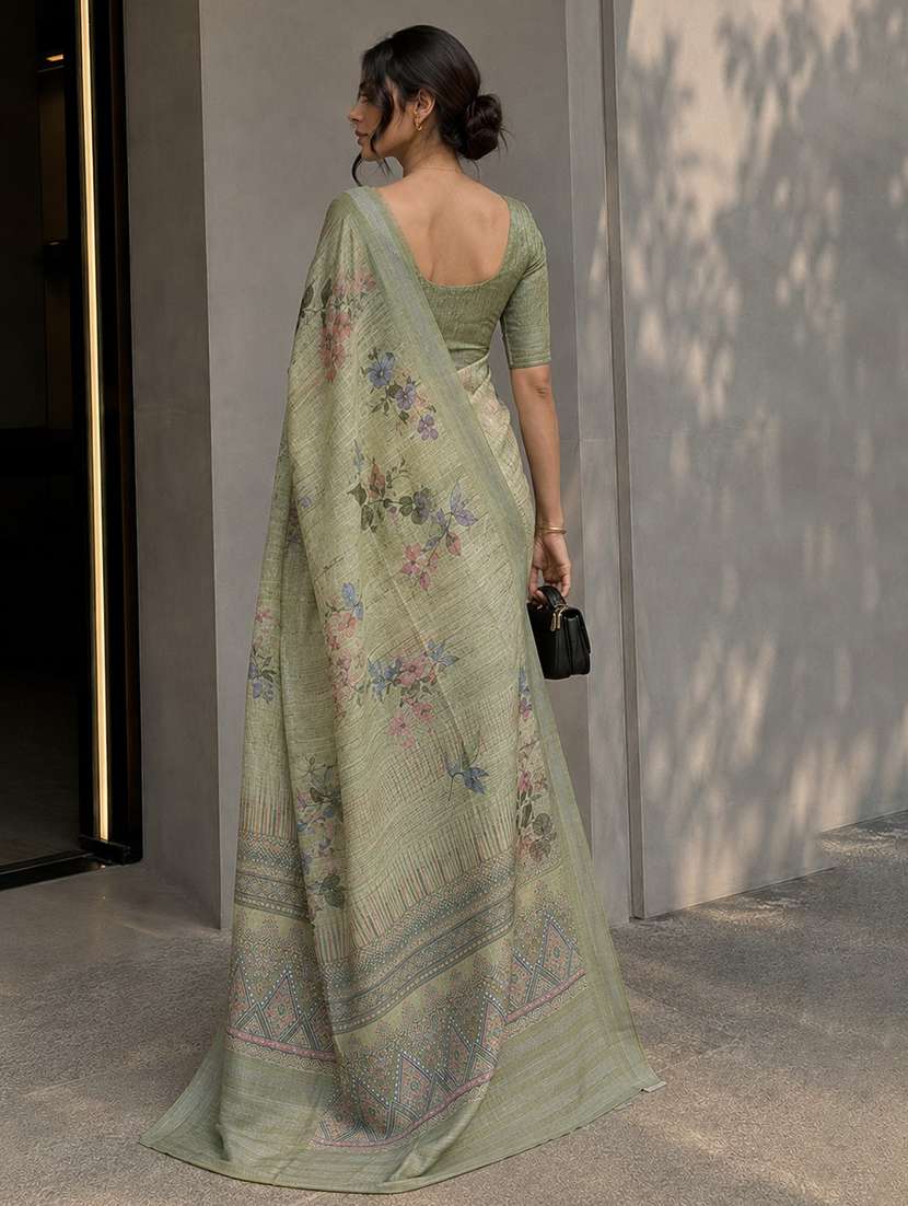 women printed casual wear saree with blouse - 22589981 -  Standard Image - 2
