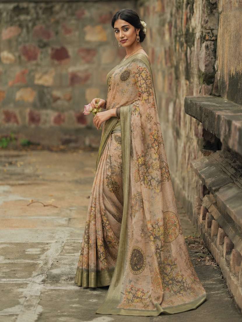 women printed casual wear saree with blouse - 22590008 -  Standard Image - 2