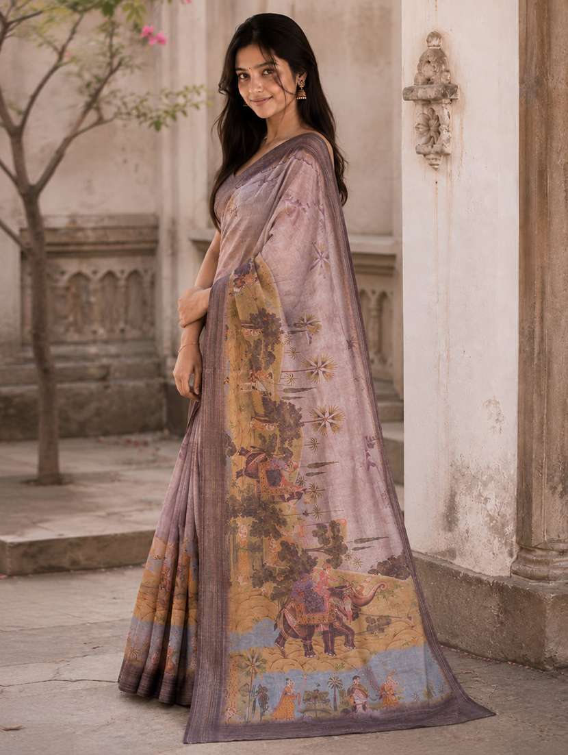 women printed casual wear saree with blouse - 22590033 -  Standard Image - 2