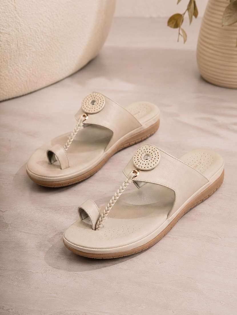 women embellished one toe flats