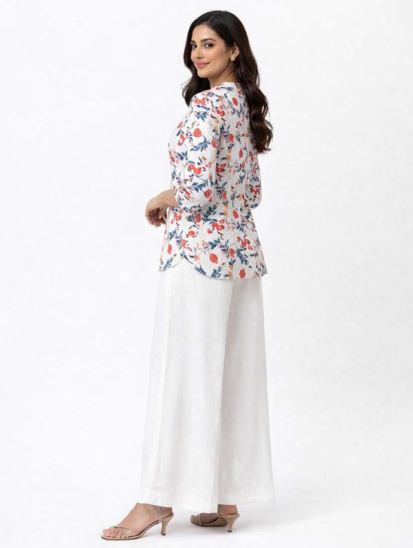 Women Printed Three Quarter Sleeve Ethnic Co-ord Set - 22590134 -  Standard Image - 2