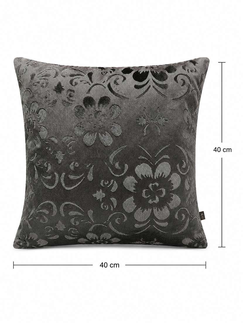 Set Of 2 Decorative Throw Pillow Cover, Floral Embossed Pattern, Champagne Gold, Satin Finish 16x16 Inh - 22590203 -  Standard Image - 2