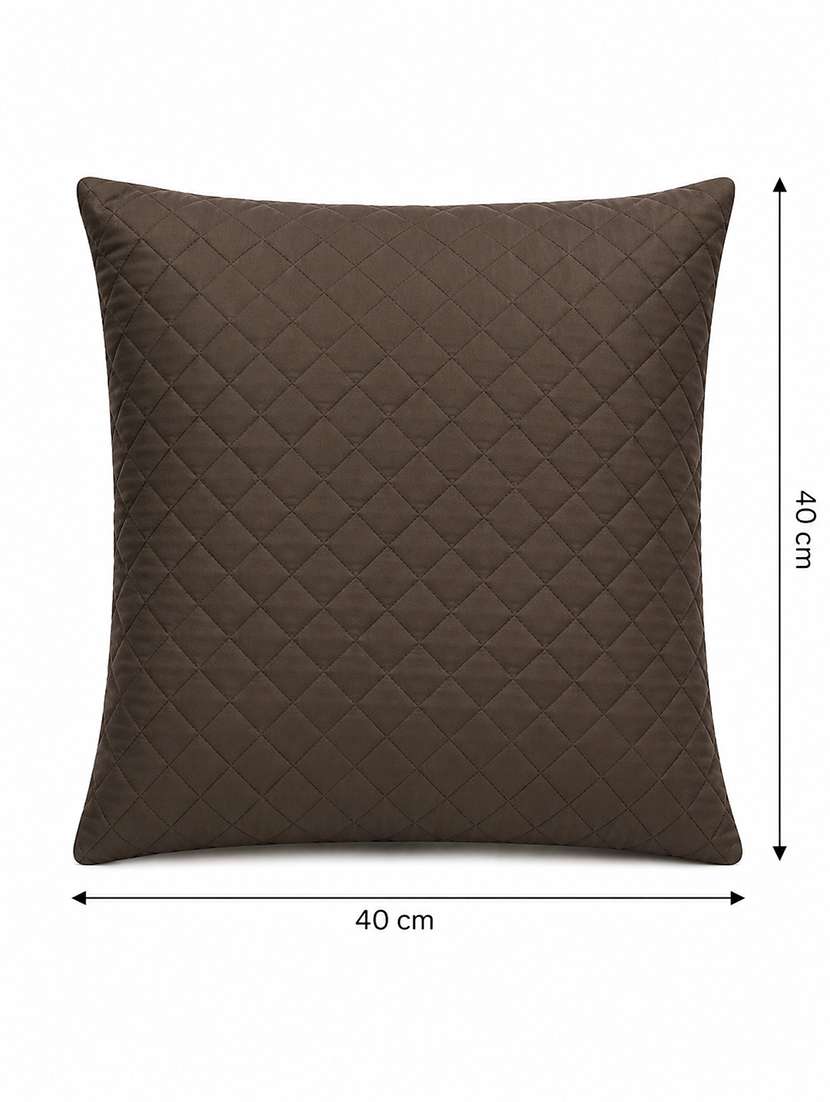 set of 5 quilted velvet decorative throw pillow cover, burgundy, diamond pattern 16x16inh - 22590223 -  Standard Image - 2